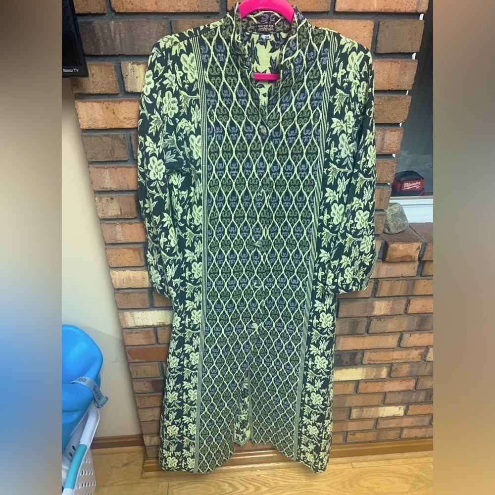 100% Cotton Handwoven Women’s Button Up Gown